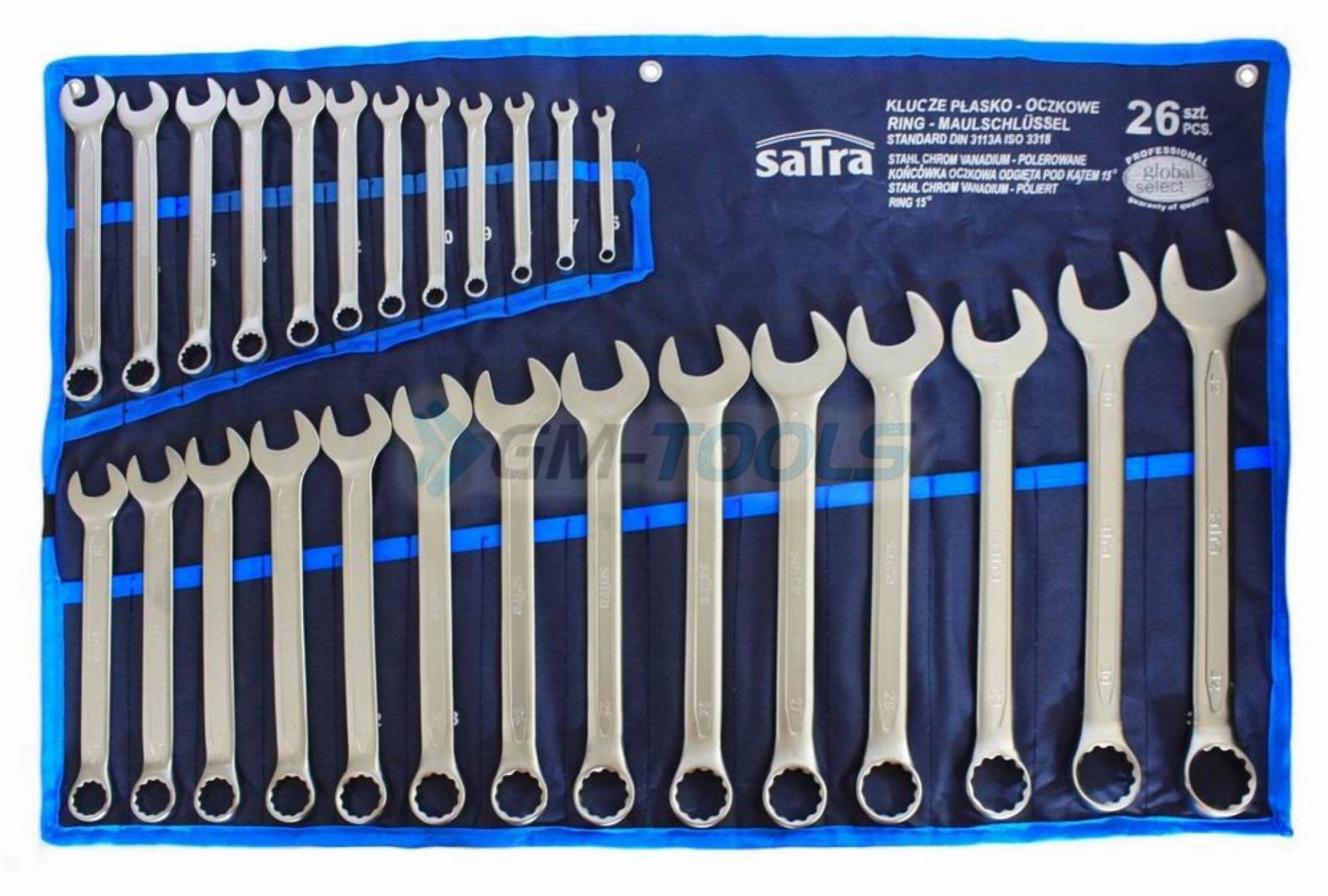 COMBINATION SPANNER SET 6 32MM 26 PCS SATRA WRENCHES OPEN ENDED BOX