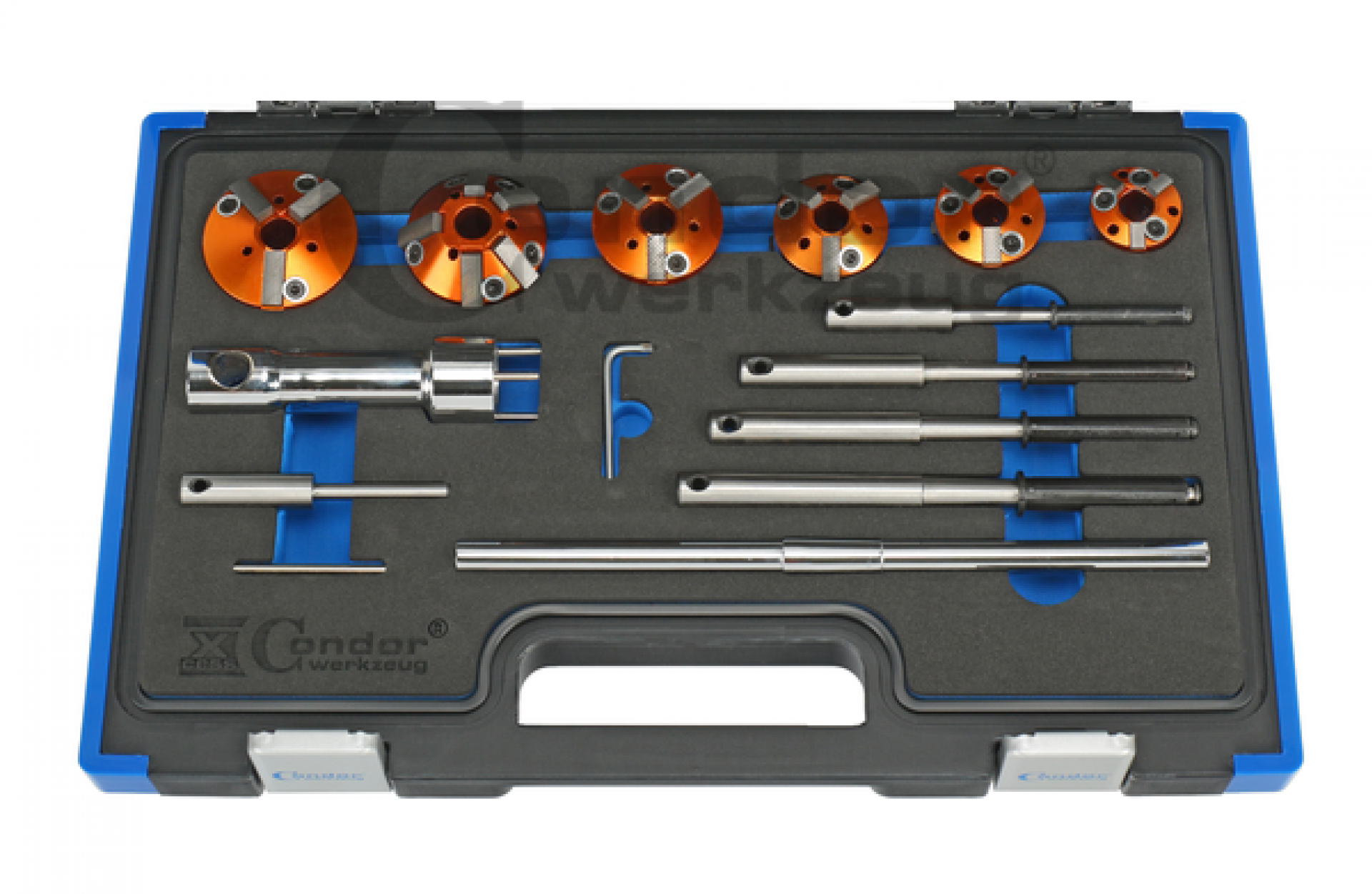 VALVE REFACING + SEATING TOOL 14 PCS. CUTTERS 3075° 2865 MM CONDOR PULLERS VALVE PULLERS