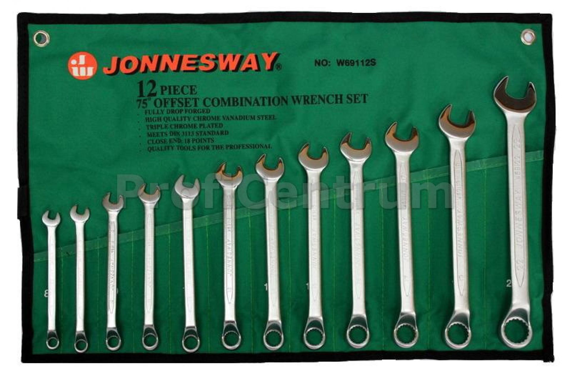 75 Offset Combination Wrench Set - JONNESWAY - WRENCHES OPEN-ENDED BOX ...